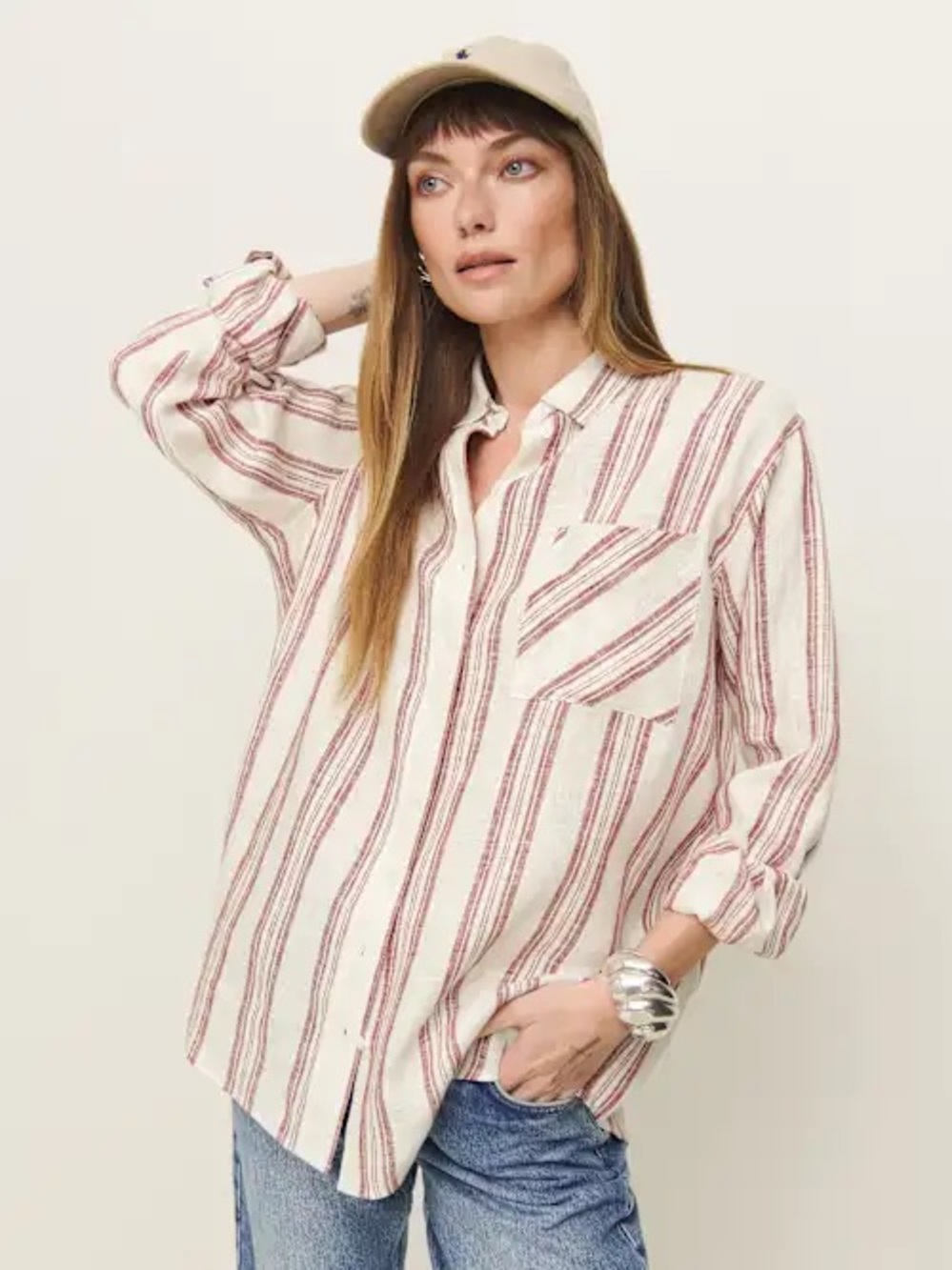 Eli Oversized Linen Shirt- Reformation M